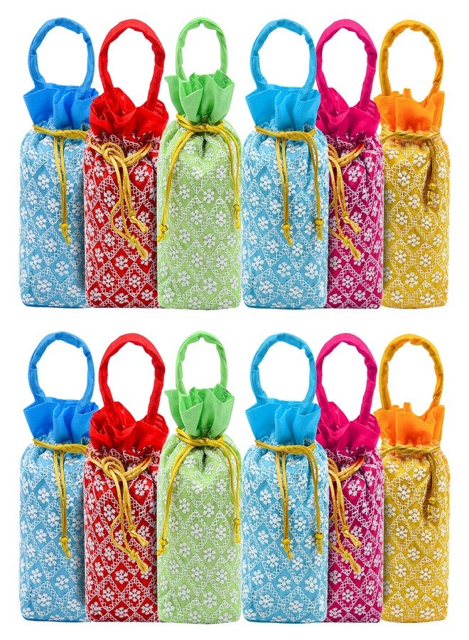 AT Ankit Traders Women Potli Bags Pack of 24 | Embroidered Ethnic Silk Potli | Traditional Shagun Return Gifts Potli for Mehandi, Haldi, Baby Shower, Wedding, Sangeet - Image 1